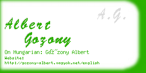 albert gozony business card